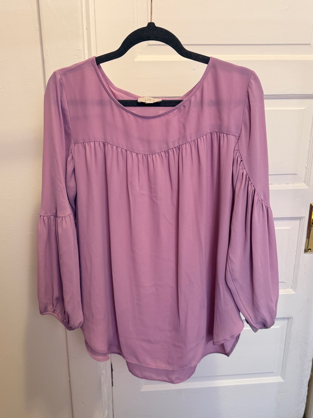 LOFT Lavender Long-Sleeve Peasant Top - Women Tops
